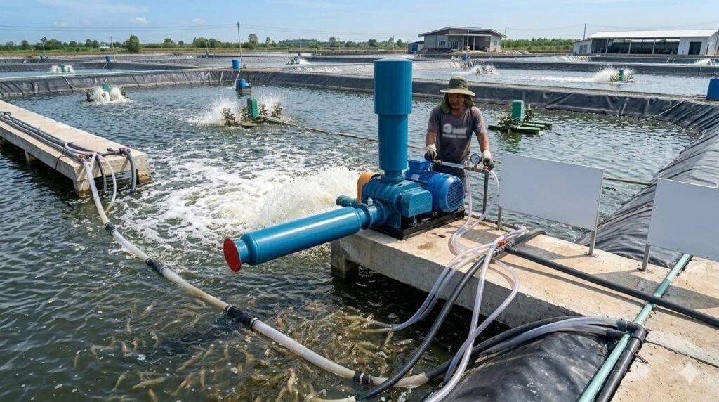 Roots Blower Shrimp Farming