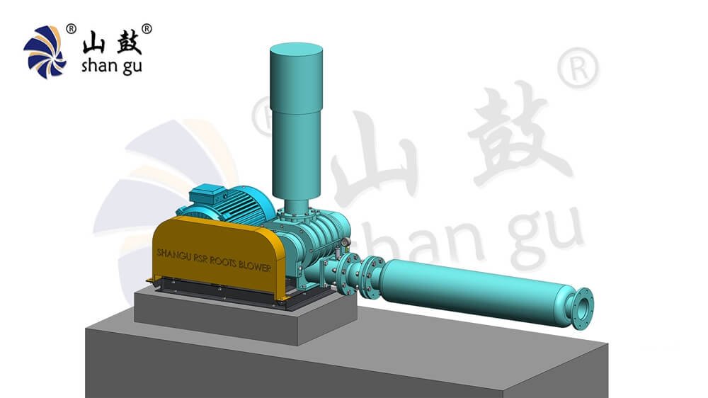 Roots Blower with Outlet Silencer