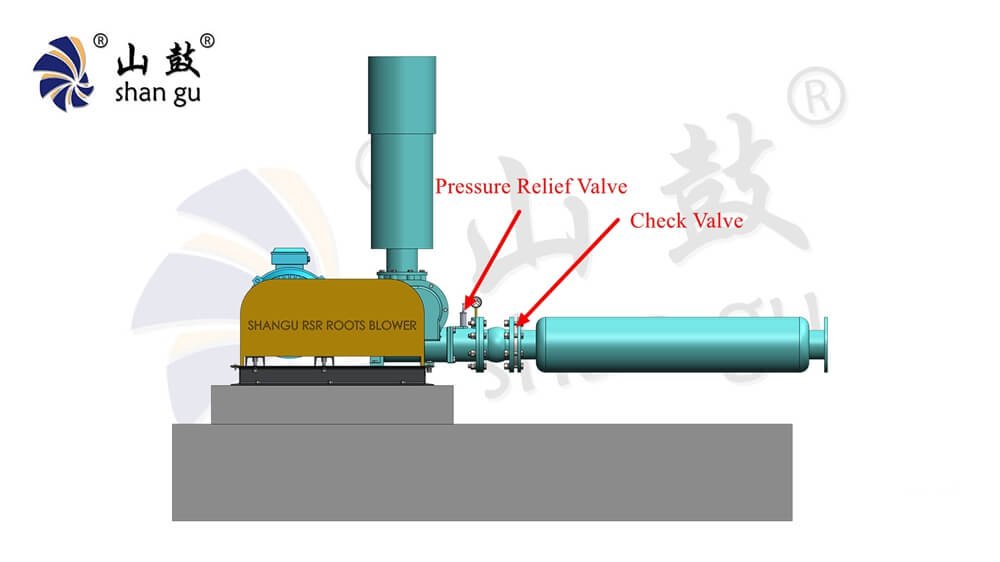 Roots Blower with Safety Valve and Check Valve